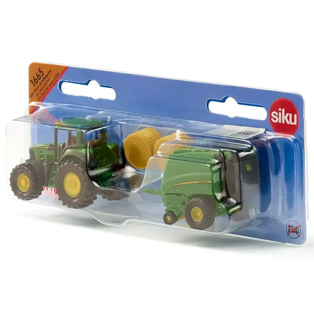 SIKU traktor John Deere s okrúhlym lisom na balíky 1/72 kép 3