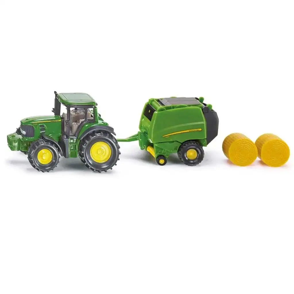 SIKU traktor John Deere s okrúhlym lisom na balíky 1/72