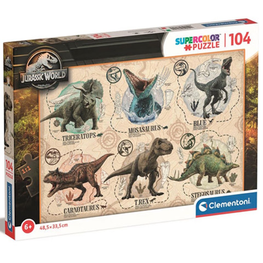 Jurassic World 104ks Super Color Puzzle - Clementoni