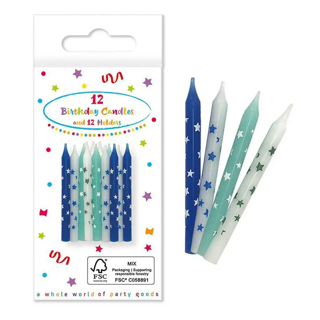 Modré narodeninové sviečky 12 ks