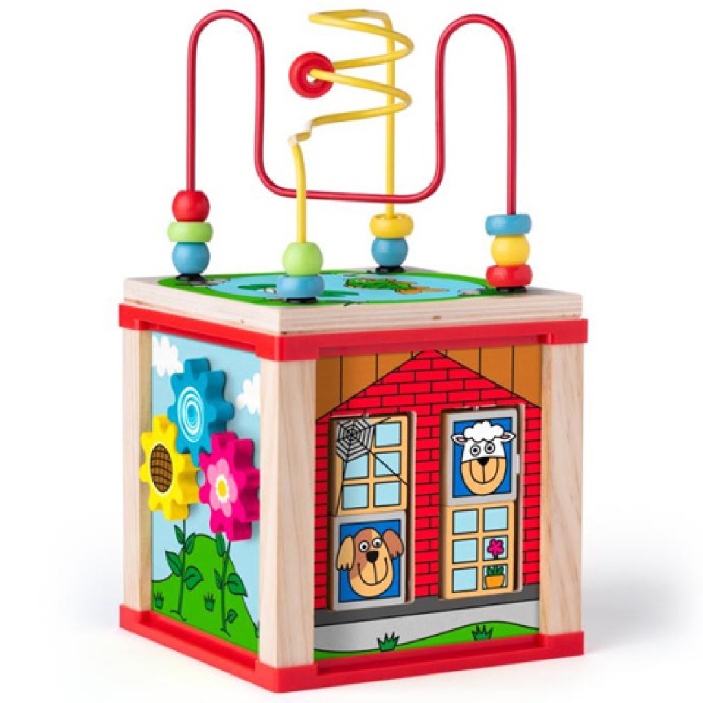 Készségfejlesztő kocka bűvös körökkel - Woodyland kép 2