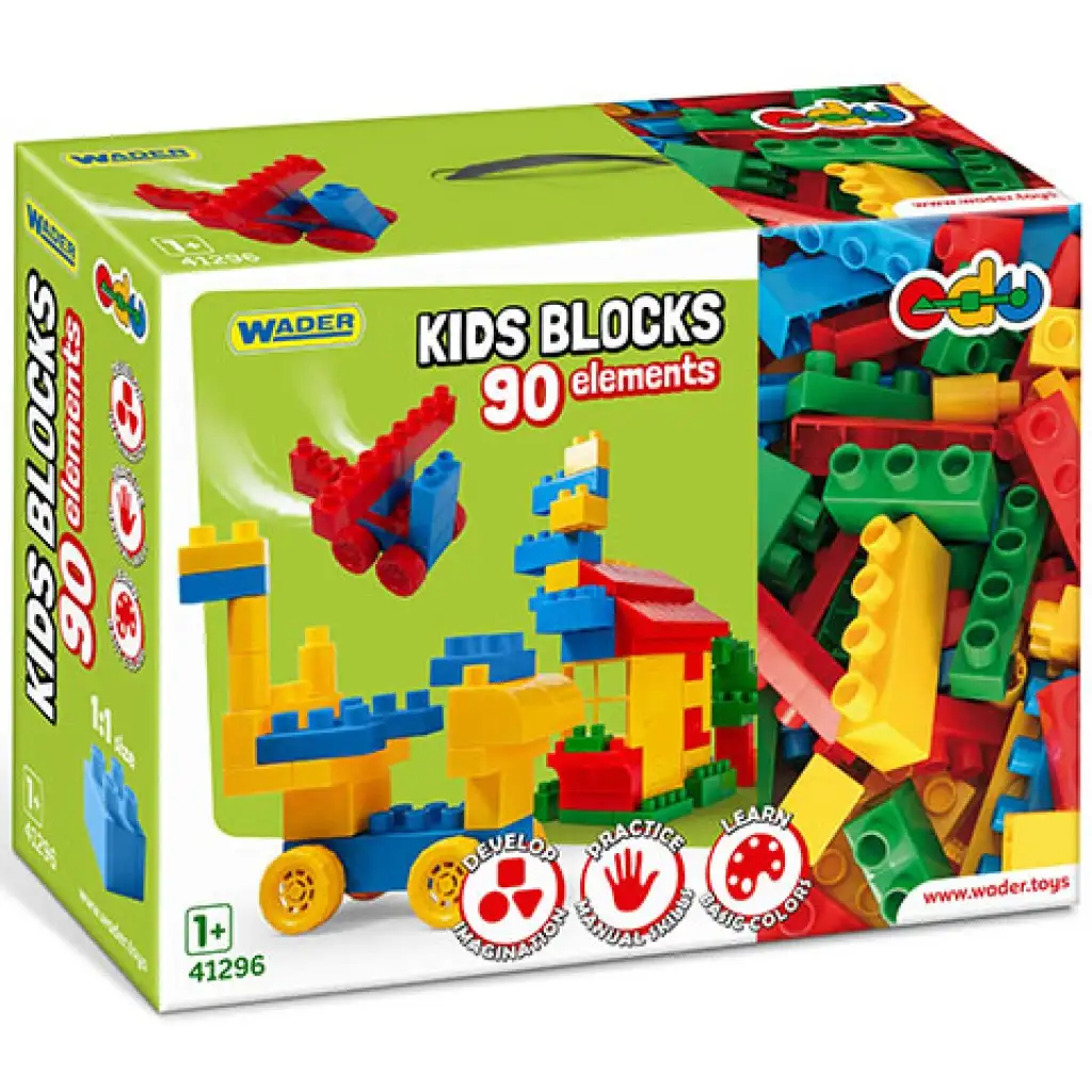 Kids Bloks stavebné prvky 90 dielny set - Wader