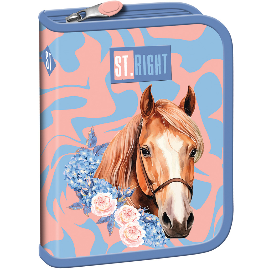 St.Right Romantic Horse lovas kihajtható tolltartó PC03 20,5x14x3,5cm kép 1