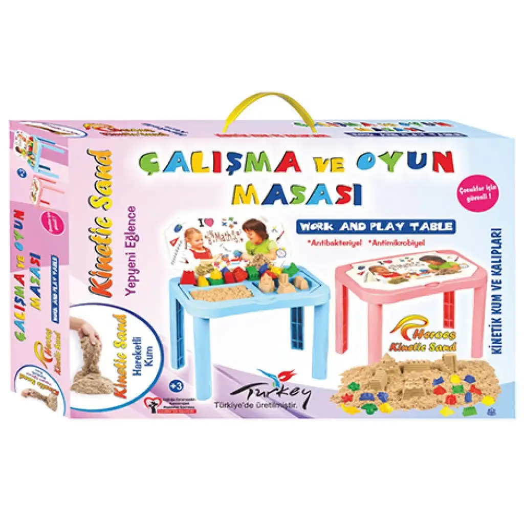 Kinetický piesok: Pracovný stôl vo dvoch farbách