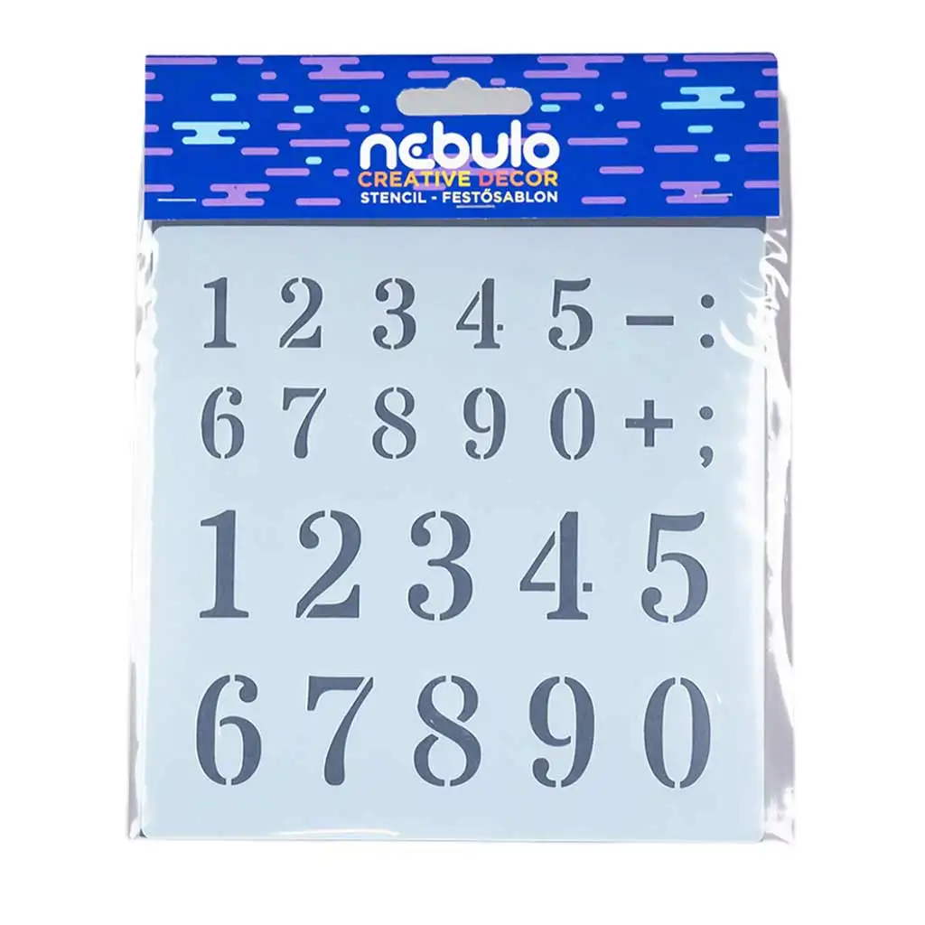 Nebulo: Malé čísla plastová šablóna
