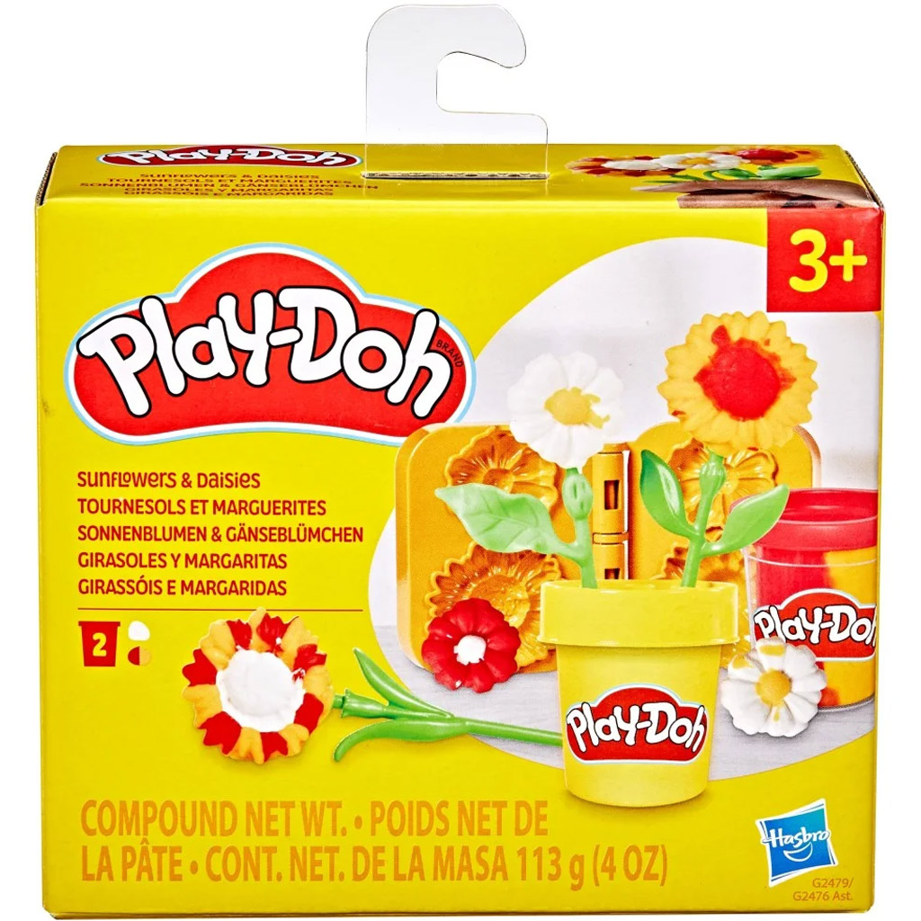 Play-Doh: Malé kvety – Sada modelovacej hmoty slnečnica a sedmokráska – Hasbro
