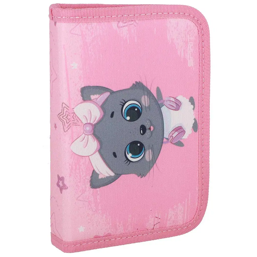 Spirit: Šedý školský batoh s mačkou, 5-dielna súprava 38x17x28cm kép 7