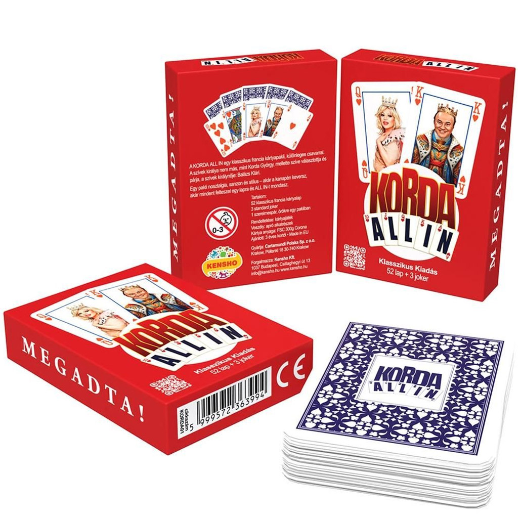 Korda All-in Klasický francúzsky kartový balíček (52 kariet + 3 žolíky) kép 5