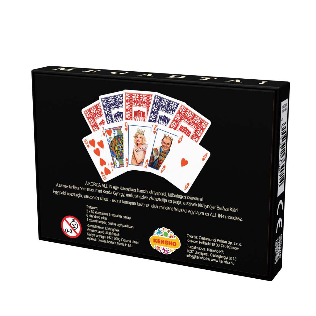 Korda All-In Deluxe francúzsky dvojitý balíček kariet (2x52 kariet + 6 žolíkov) kép 2