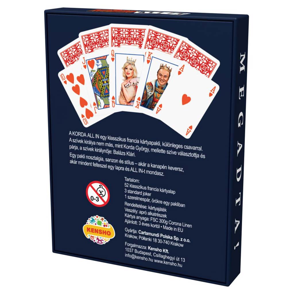 Korda All-In Prémiový francúzsky balíček kariet (52 kariet + 3 žolíky) kép 2