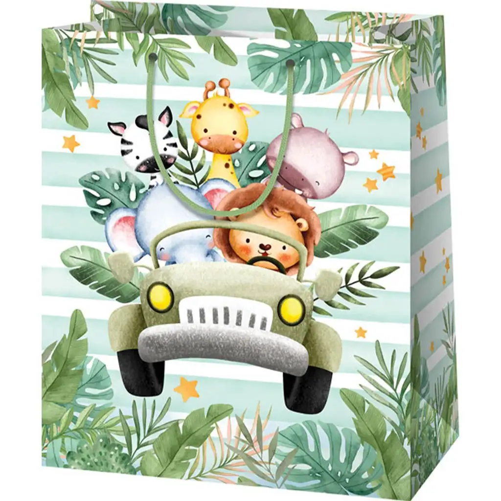 Cestovné zvieratá stredne veľká darčeková taška 18x23x10cm