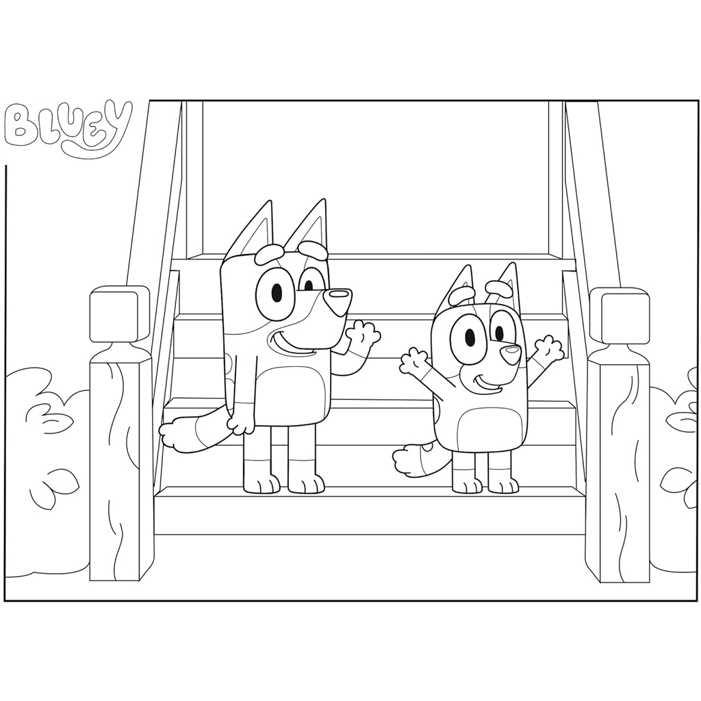 Bluey psíky na schodoch 2 v 1 48-dielne Eco mini puzzle a omaľovánka 35x25 cm – Lisciani kép 3