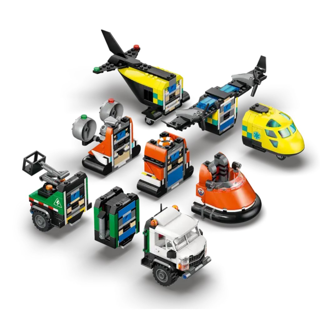 LEGO® City: Lietadlo, vozidlo s výsuvnou plošinou a vznášadlo remix (60505) kép 3