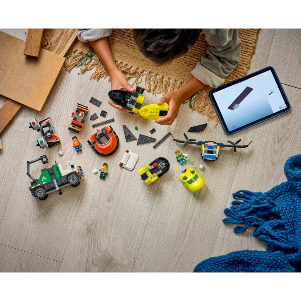 LEGO® City: Lietadlo, vozidlo s výsuvnou plošinou a vznášadlo remix (60505) kép 5