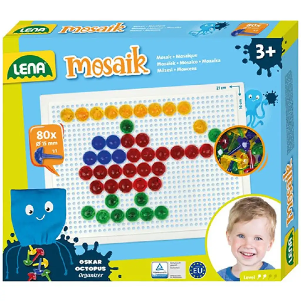 LENA: Mosaik Transparentný kreatívny set 15mm 80 ks