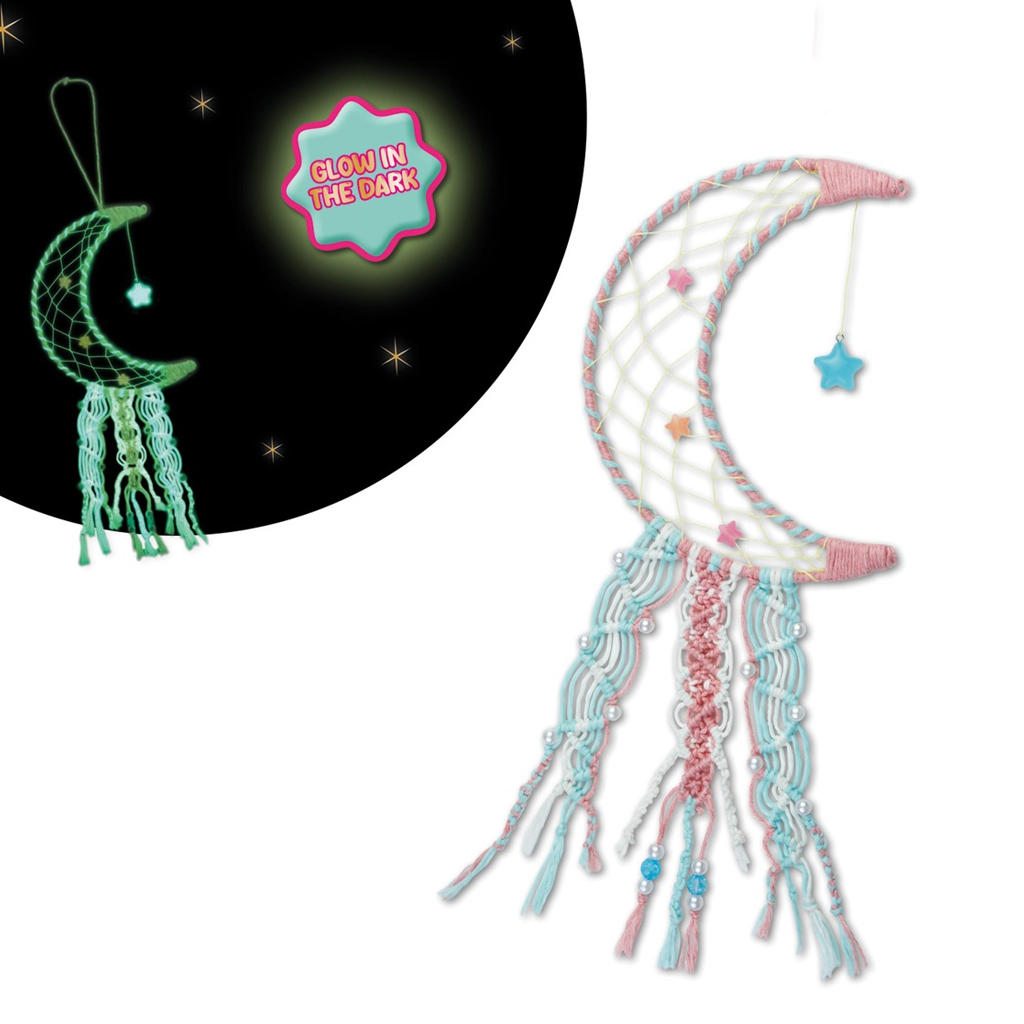 LENA: Svietiaca v tme sada na výrobu lapača snov v tvare mesiaca kép 2