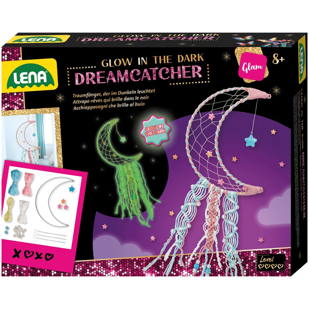 LENA: Svietiaca v tme sada na výrobu lapača snov v tvare mesiaca