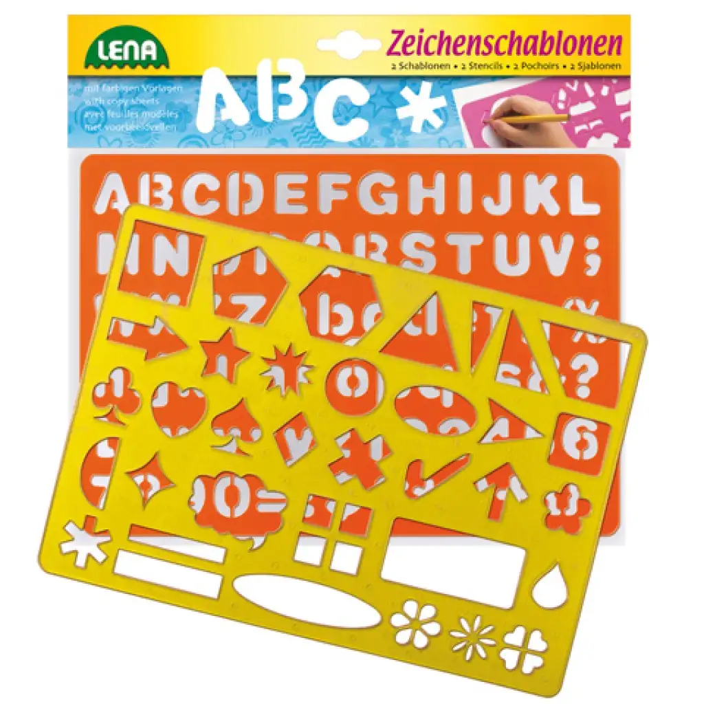 LENA: Číslice, písmenká a značky kresliaca šablóna
