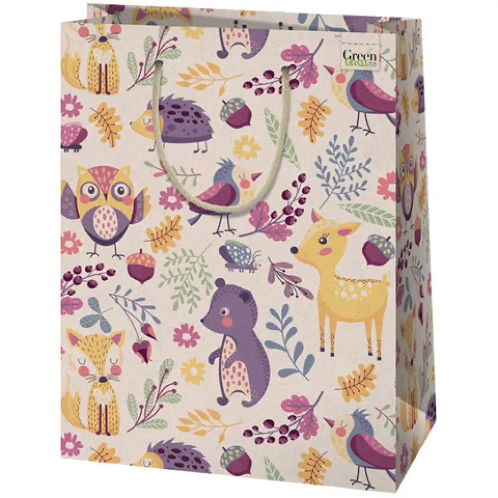 Lesné zvieratá, obrovská exkluzívna darčeková taška 33x15x44cm
