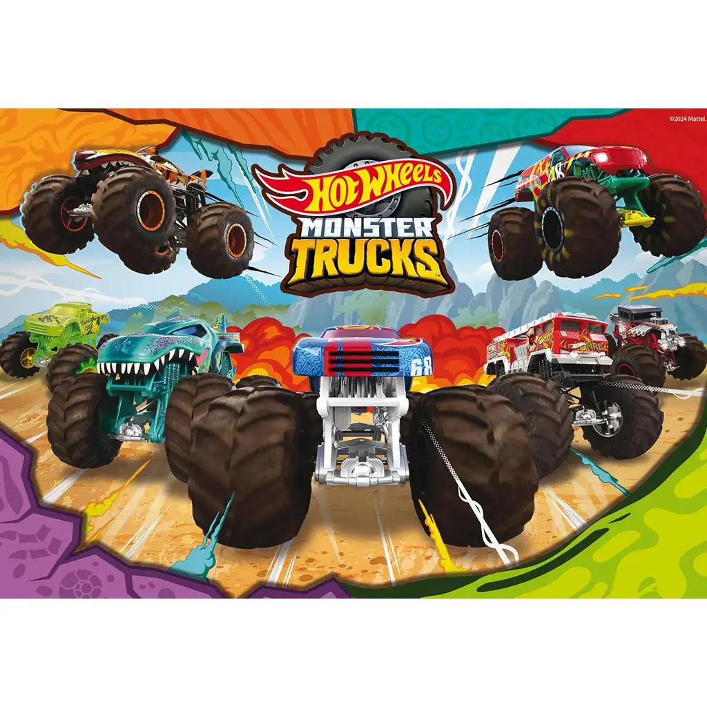 Hot Wheels Monster trucks 2 x 60-dielne maxi podlahové puzzle 50x35 cm - Lisciani kép 3