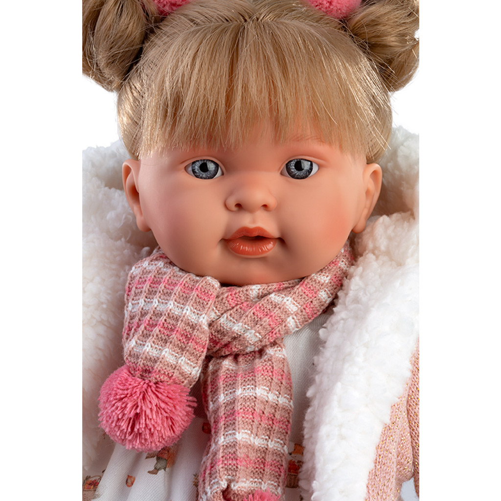 Llorens: Alexandra, 42 cm plačúca bábika s cumlíkom v oblečení so zvieratkami. kép 2