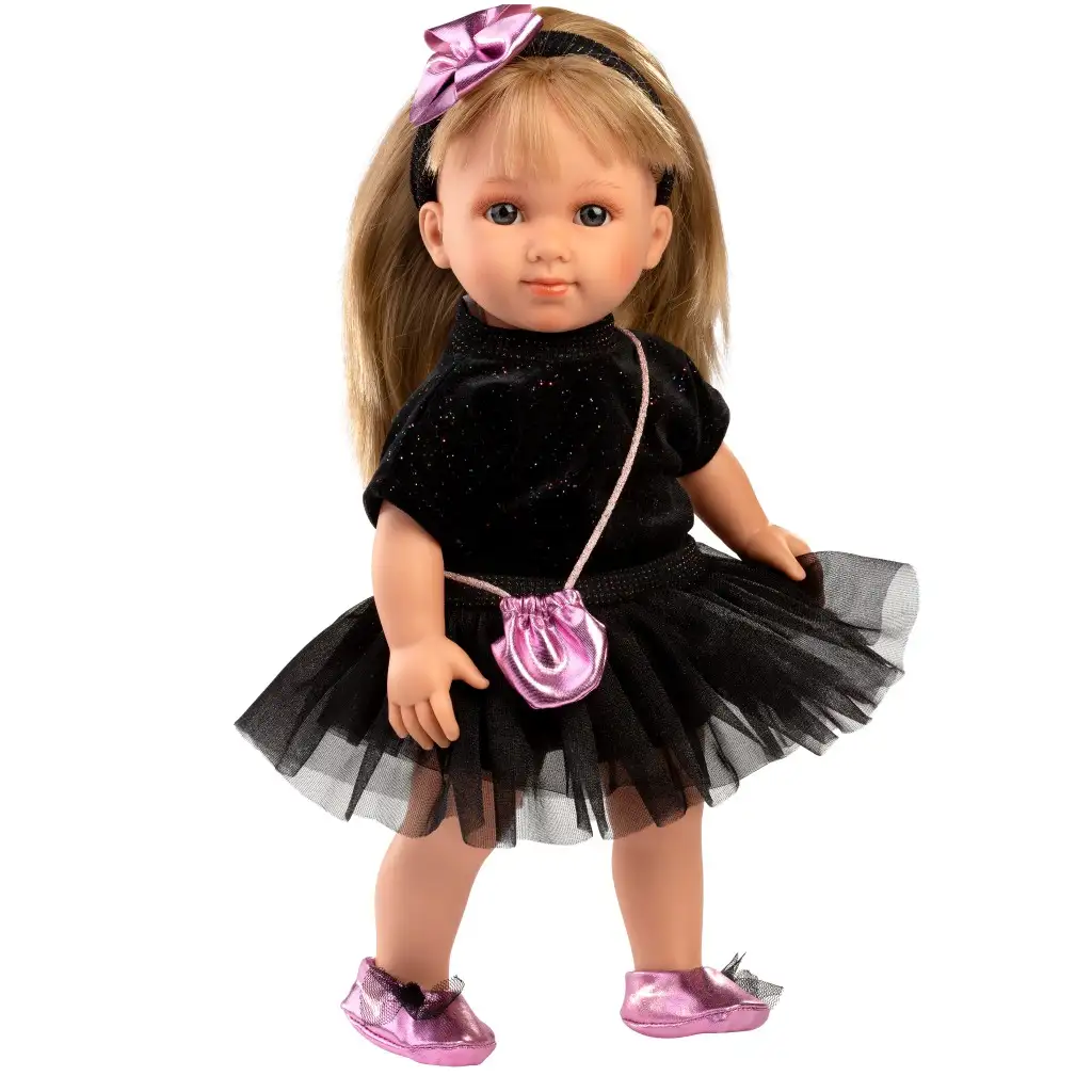 Llorens: Elena 35 cm bábika v čiernom šate kép 3