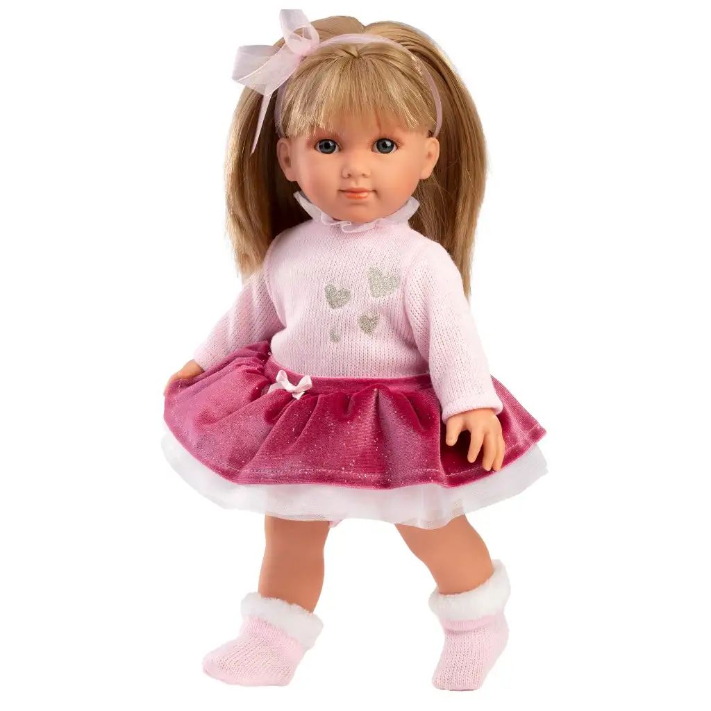 Llorens: Elena 35 cm bábika v červenej sukni kép 2