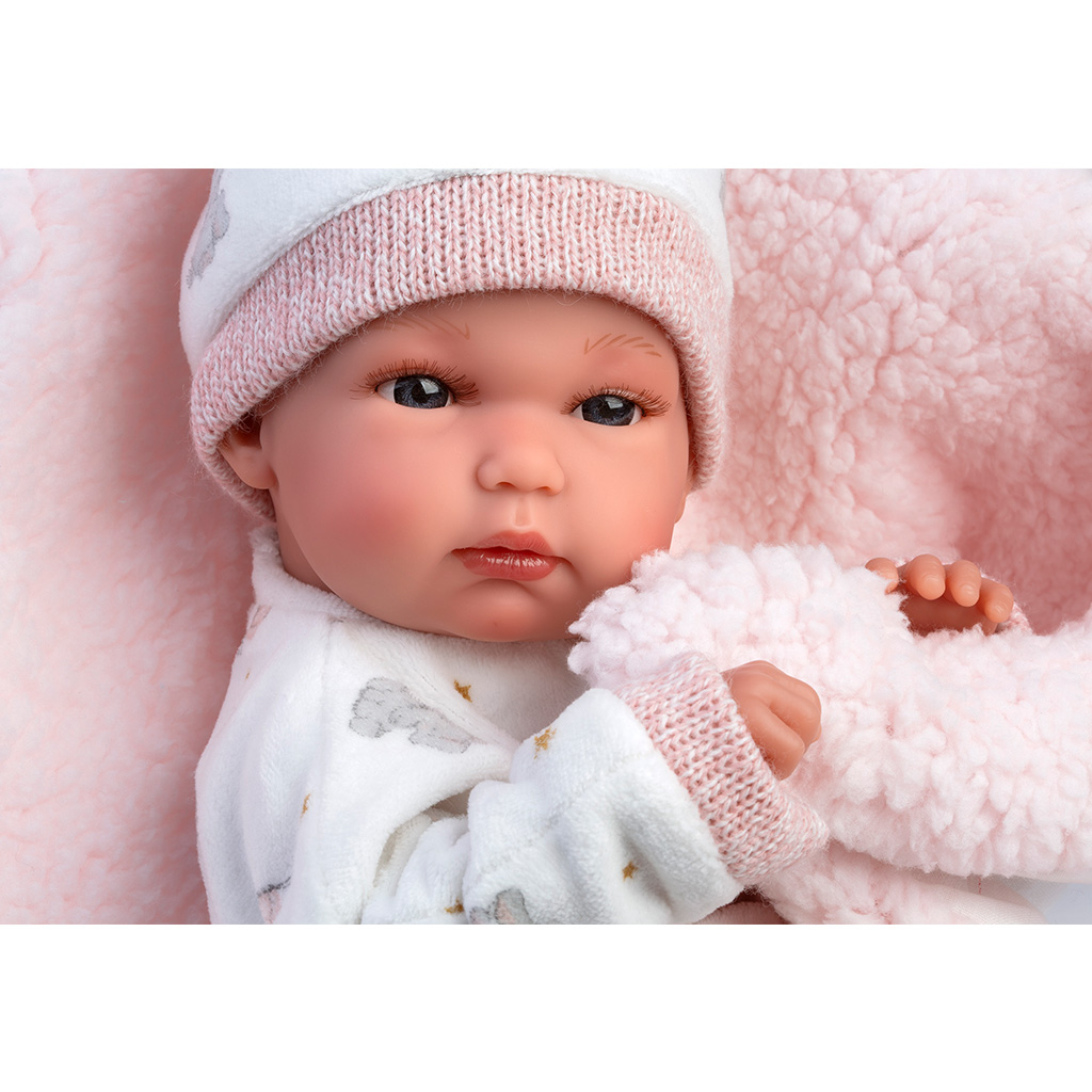 Llorens: Bimba 35 cm novorodenecká bábika s fľaštičkou a dekou. kép 4