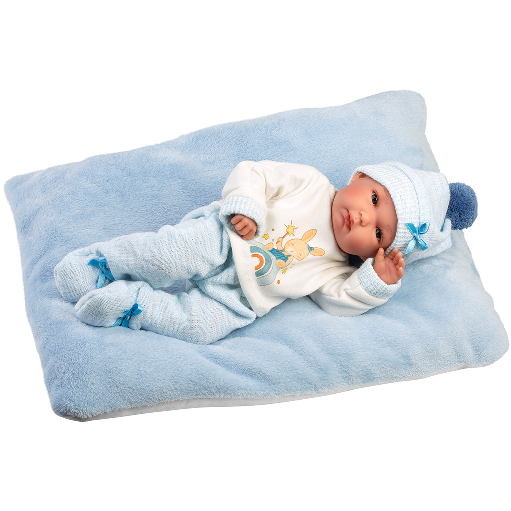 Llorens: Bimbo 35 cm novorodenecká bábika s vankúšikom kép 3