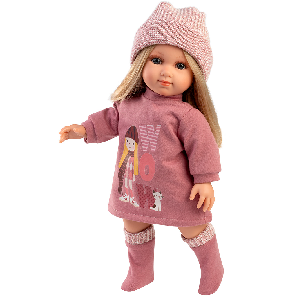 Llorens: Elena 35 cm bábika v ružovom sete kép 2