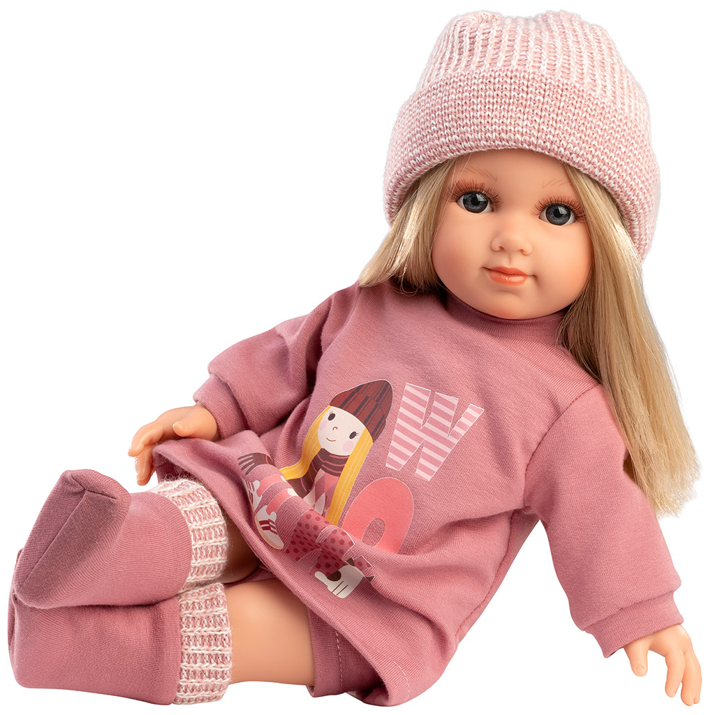 Llorens: Elena 35 cm bábika v ružovom sete kép 3