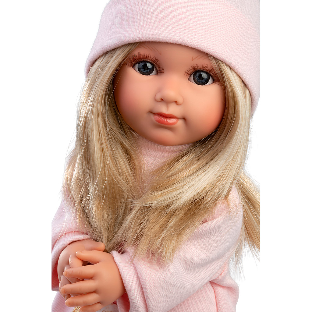 Llorens: bábika Elena 35 cm v ružovej čiapke kép 3
