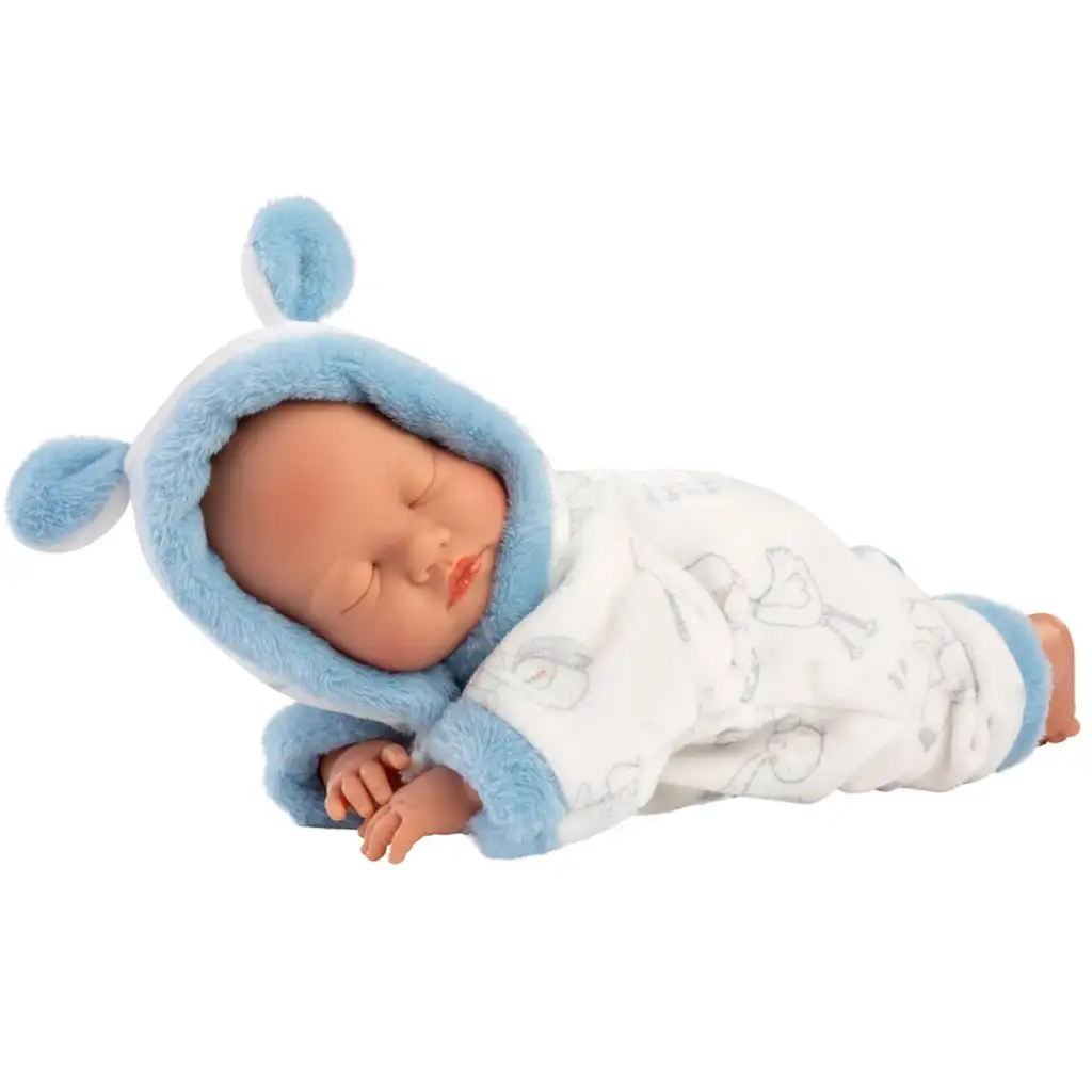 Llorens: Chlapčenská bábika bábätko v mäkkej pyžame s motívom bociana 31 cm kép 2