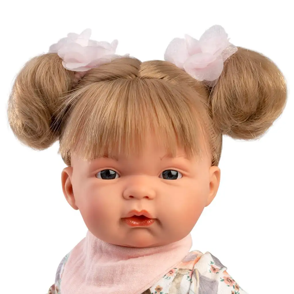 Llorens: Joelle 38 cm plačúca bábika s cumlíkom v letných šatách kép 4