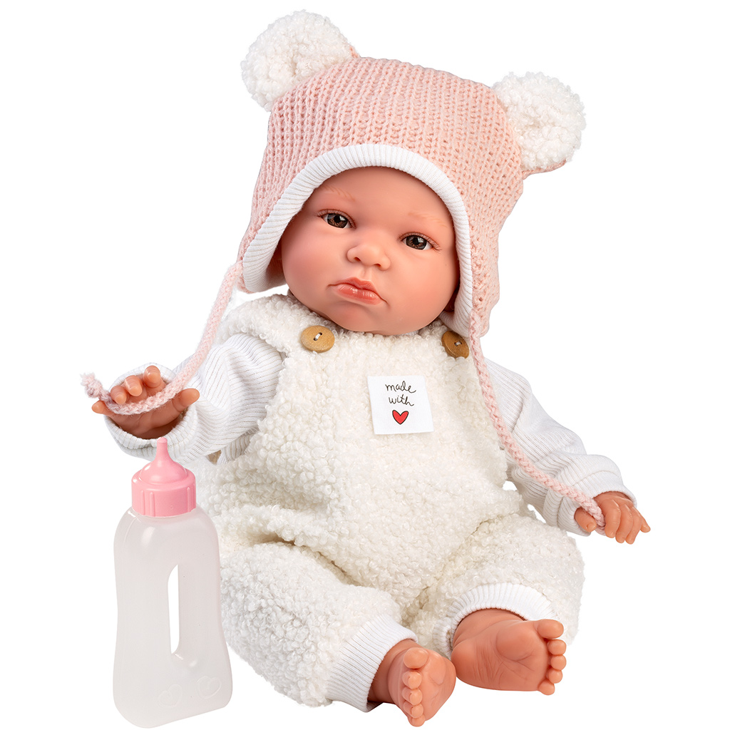 Llorens: Lara 38 cm plačúca bábika v čiapke s medvedími uškami kép 2