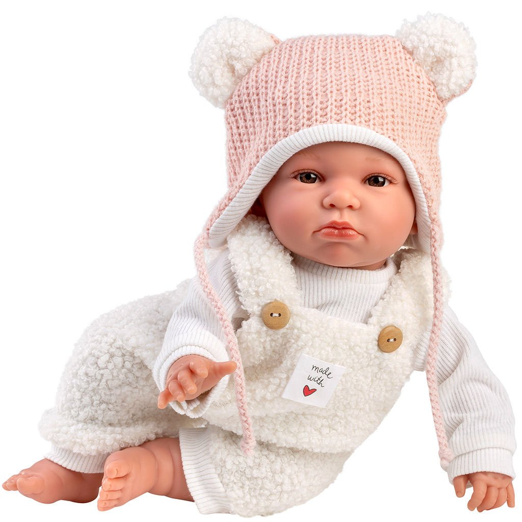 Llorens: Lara 38 cm plačúca bábika v čiapke s medvedími uškami kép 3
