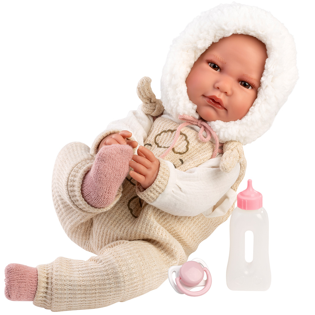 Llorens: Luis, 45 cm plačúca bábika s fľaškou a cumlíkom kép 2