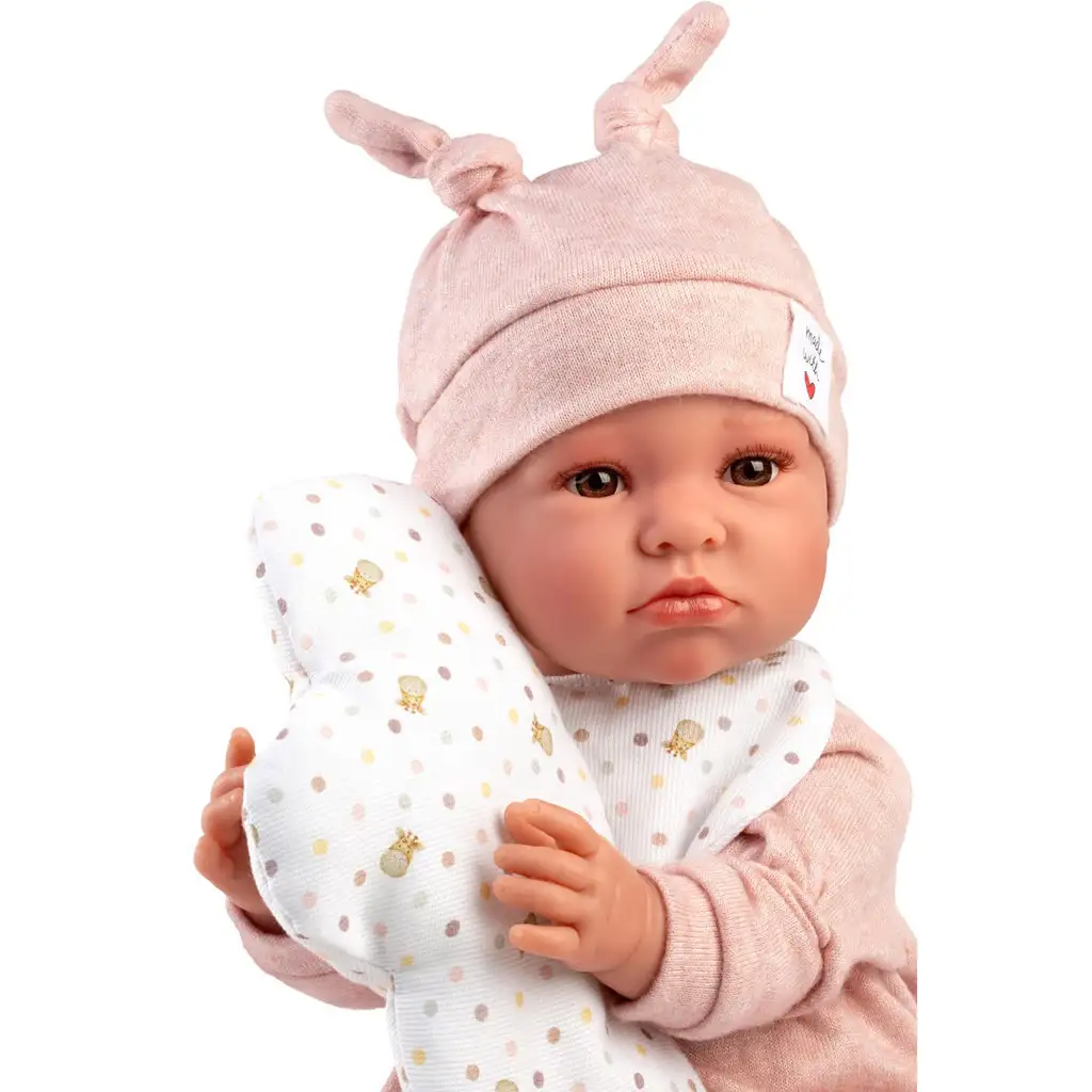 Llorens: Plačúca bábika Luna 45 cm s bodkovaným vankúšom kép 2