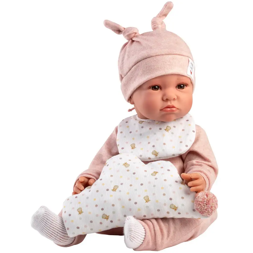 Llorens: Plačúca bábika Luna 45 cm s bodkovaným vankúšom