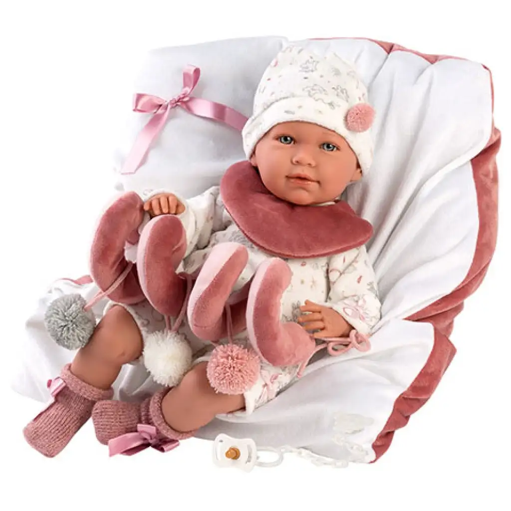 Llorens: Mimi bábika novorodenca 40 cm plačúca bábika s postieľkou