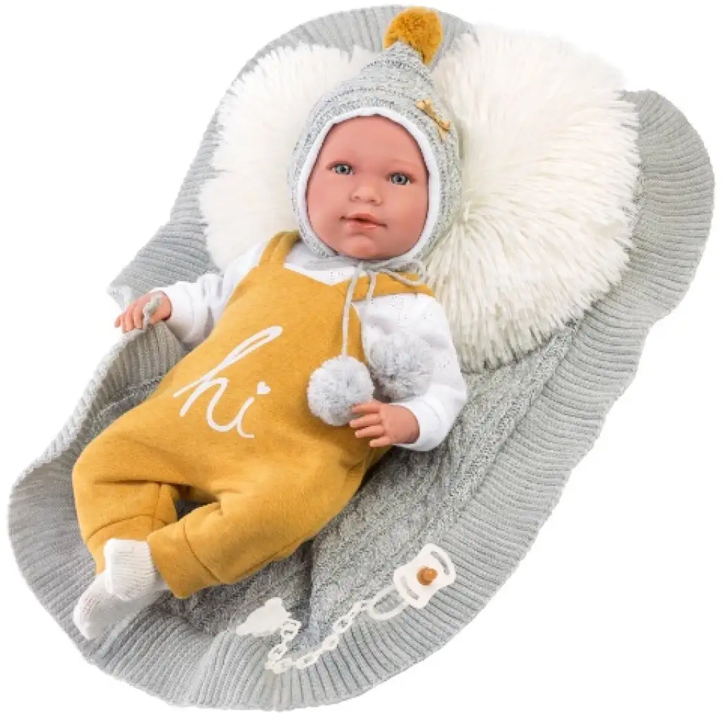 Llorens: Mimi Llorana 42cm plačúca bábika s prikrývkou a chlpatým vankúšom