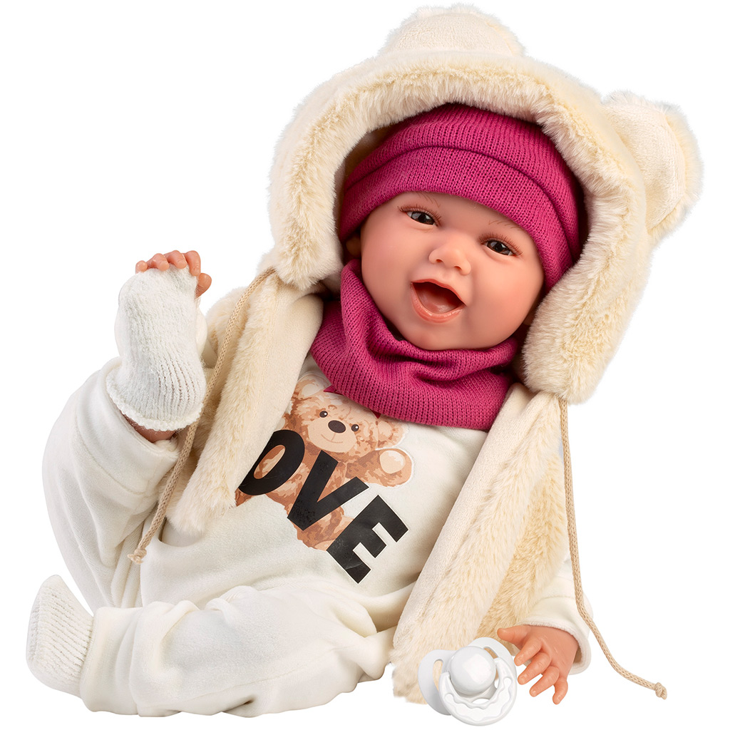 Llorens: Mimi 42 cm plačúca bábika v sade Love Bear s medvedíkom kép 2