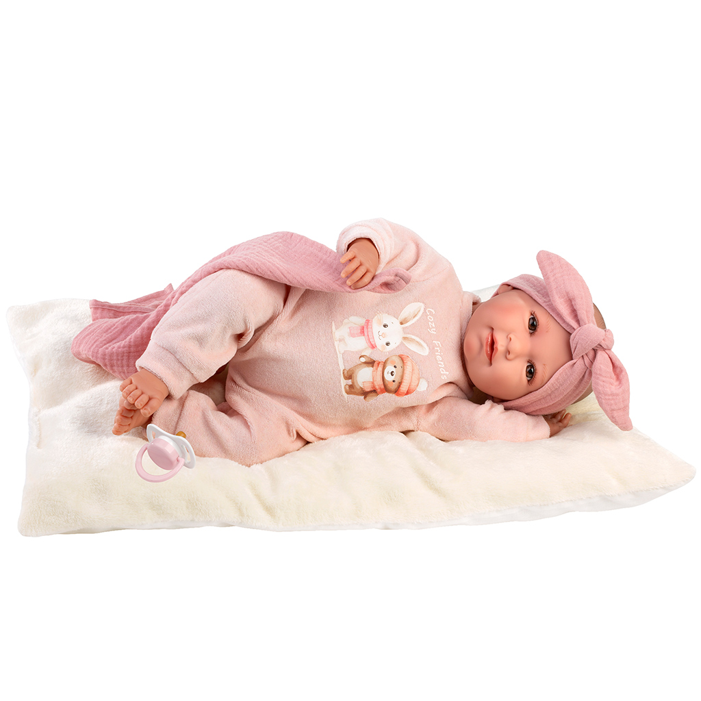 Llorens: Mimi 42 cm vysoká plačúca bábika s vankúšom a prikrývkou kép 3