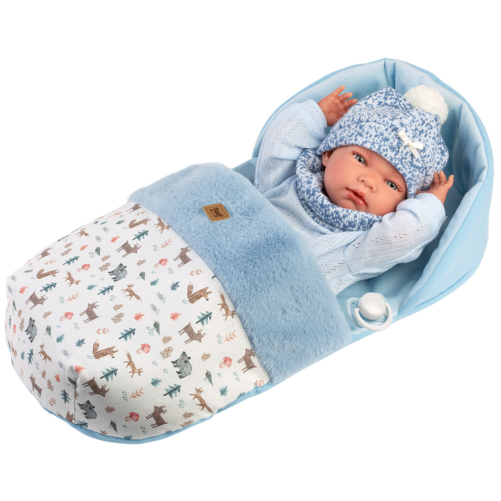 Llorens: Nico, 40 cm novorodenecká bábika so spací﻿m vakom