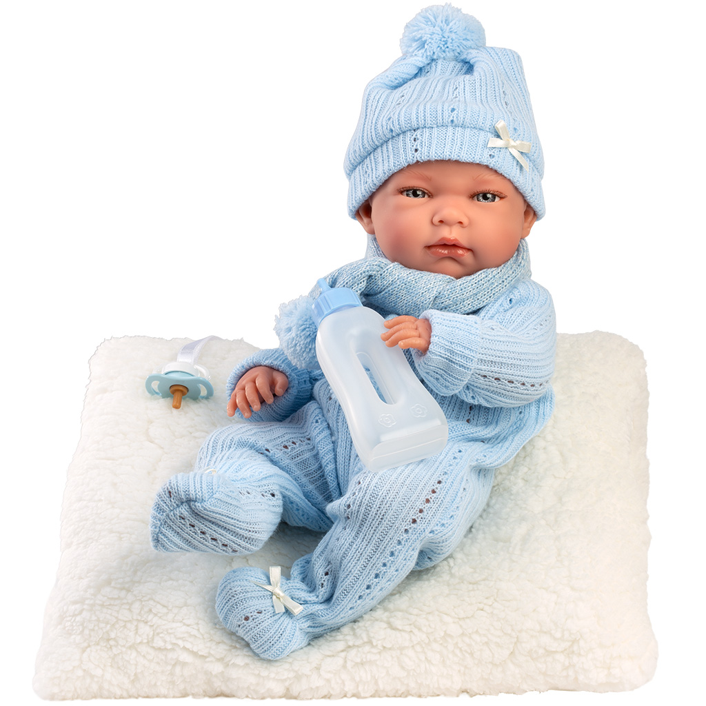 Llorens: Nico 40 cm novorodenecká bábika s fľaštičkou a vankúšikom kép 2