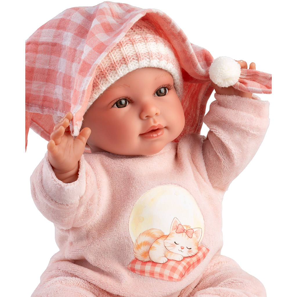 Llorens: Olivia, plačúca 38 cm bábika s kockovanou dekou kép 4