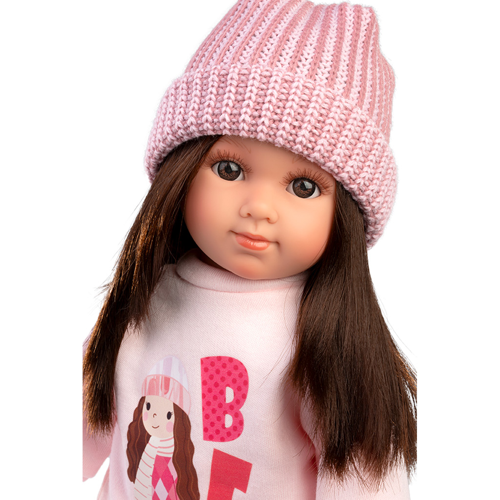 Llorens: Bábika Sara 35 cm v ružovej pletenej čiapke kép 4