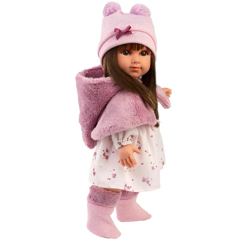 Llorens: Sara 35 cm bábika v ružovej kvetinovej sukni kép 2