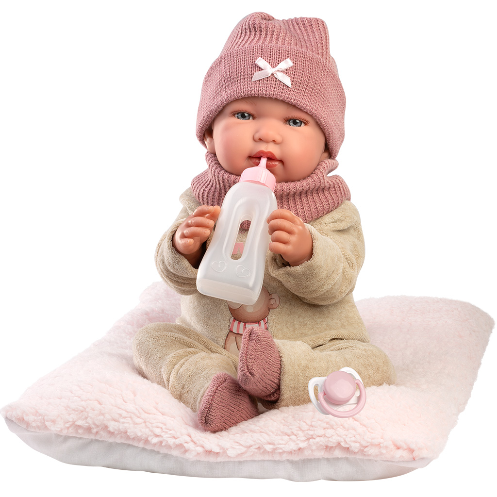 Llorens: Tina, 44 cm vysoká novorodenecká bábika s mäkkým vankúšom kép 2