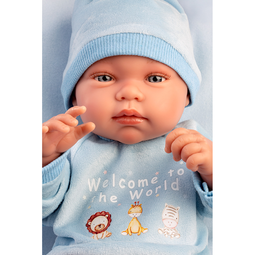 Llorens: Tino 43 cm novorodenecká bábika s vankúšom kép 3